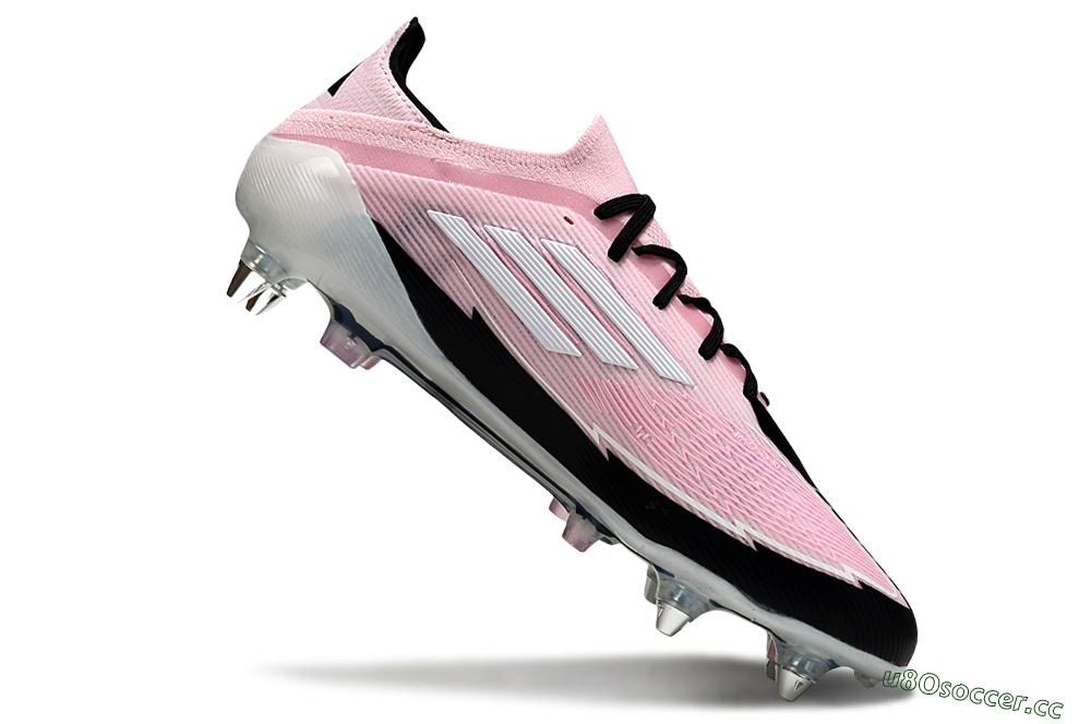 Men's Messi x Adidas F50 Elite SG Soft Ground Low-Tops Football Boots - Pink/White/Black 4