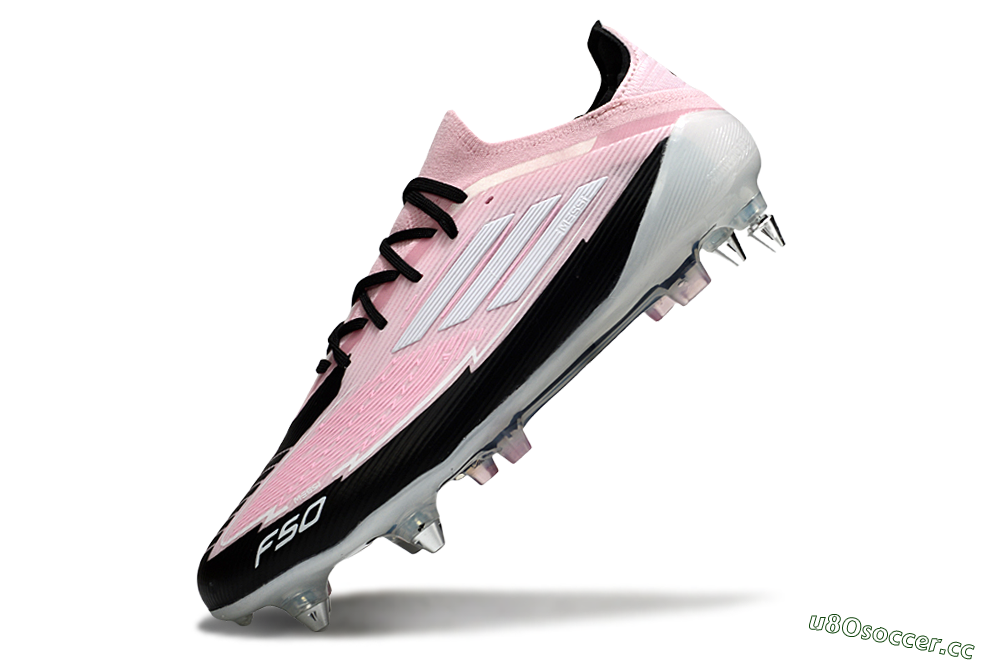 Men's Messi x Adidas F50 Elite SG Soft Ground Low-Tops Football Boots - Pink/White/Black 5