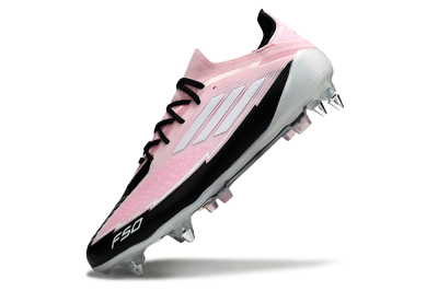 Men's Messi x Adidas F50 Elite SG Soft Ground Low-Tops Football Boots - Pink/White/Black