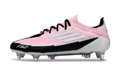 Men's Messi x Adidas F50 Elite SG Soft Ground Low-Tops Football Boots - Pink/White/Black