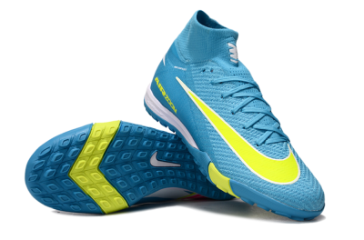 Unisex Nike Air Zoom Mercurial Superfly 10 Elite TF Artificial Turf High-Tops Football Shoes - Jade/Yellow/White