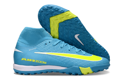 Unisex Nike Air Zoom Mercurial Superfly 10 Elite TF Artificial Turf High-Tops Football Shoes - Jade/Yellow/White