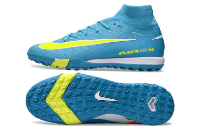 Unisex Nike Air Zoom Mercurial Superfly 10 Elite TF Artificial Turf High-Tops Football Shoes - Jade/Yellow/White