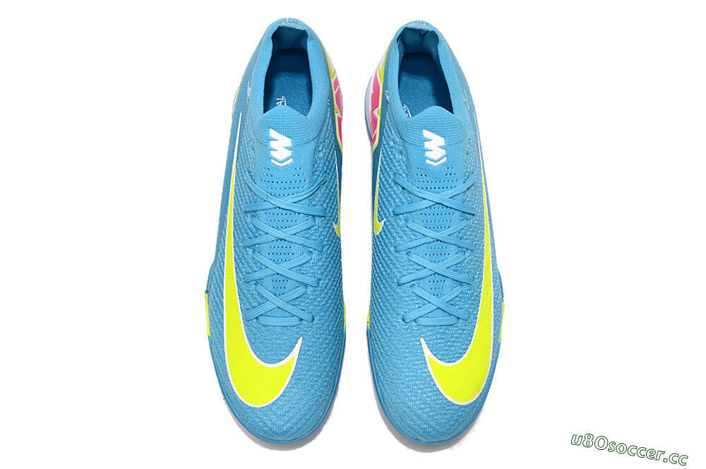 Unisex Nike Air Zoom Mercurial Vapor 16 Elite TF Artificial Turf Low-Tops Football Shoes - Blue/Yellow/White 4