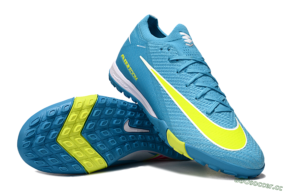 Unisex Nike Air Zoom Mercurial Vapor 16 Elite TF Artificial Turf Low-Tops Football Shoes - Blue/Yellow/White 3