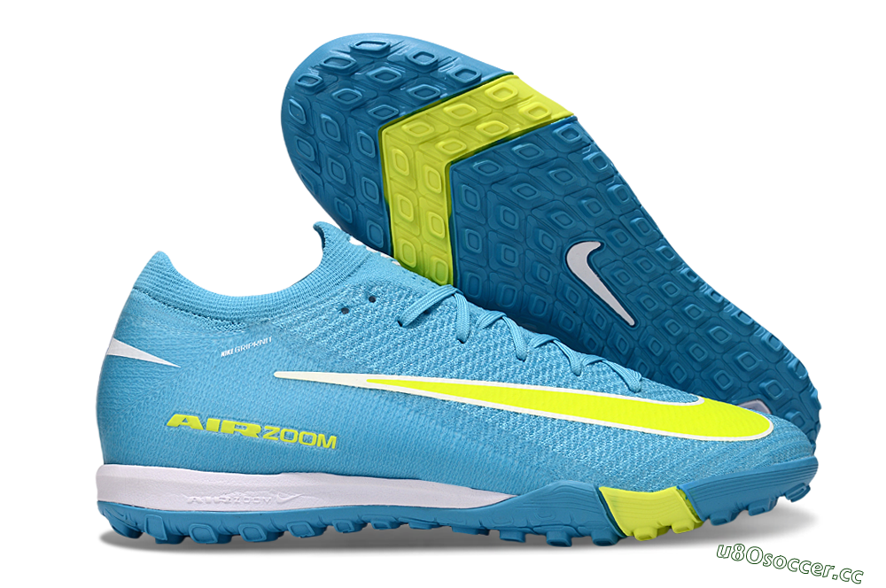Unisex Nike Air Zoom Mercurial Vapor 16 Elite TF Artificial Turf Low-Tops Football Shoes - Blue/Yellow/White 2