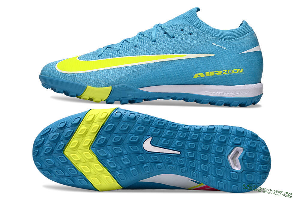 Unisex Nike Air Zoom Mercurial Vapor 16 Elite TF Artificial Turf Low-Tops Football Shoes - Blue/Yellow/White 1