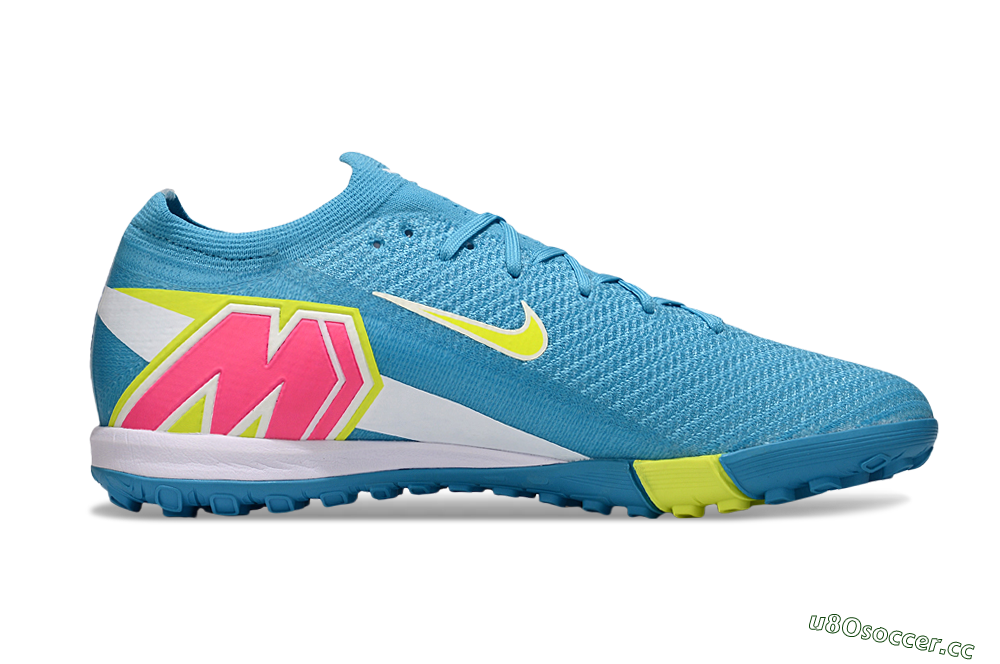 Unisex Nike Air Zoom Mercurial Vapor 16 Elite TF Artificial Turf Low-Tops Football Shoes - Blue/Yellow/White 7