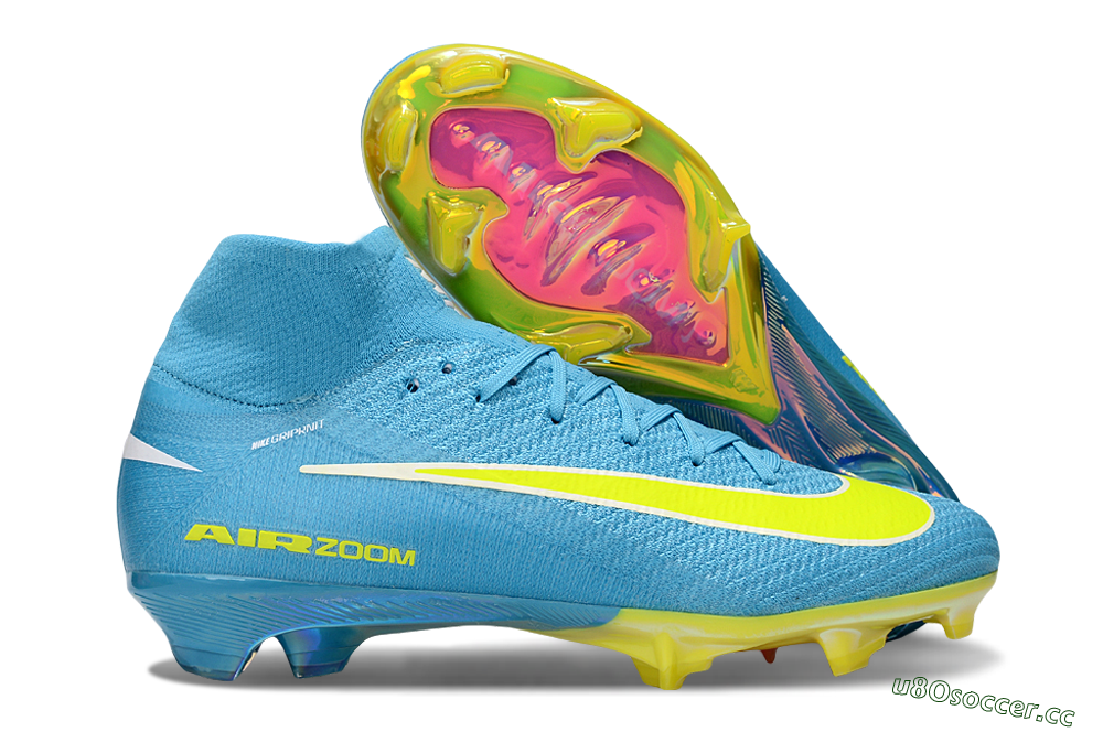 Unisex Nike Air Zoom Mercurial Superfly 10 Elite FG Firm Ground High-Tops Football Boots - Jade/Yellow/White 2