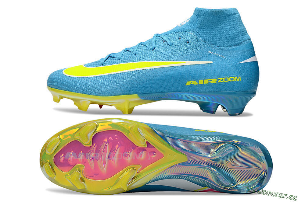 Unisex Nike Air Zoom Mercurial Superfly 10 Elite FG Firm Ground High-Tops Football Boots - Jade/Yellow/White 1