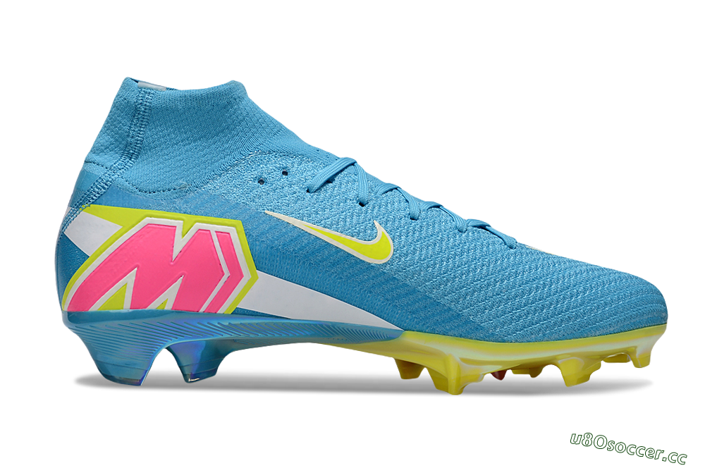 Unisex Nike Air Zoom Mercurial Superfly 10 Elite FG Firm Ground High-Tops Football Boots - Jade/Yellow/White 7