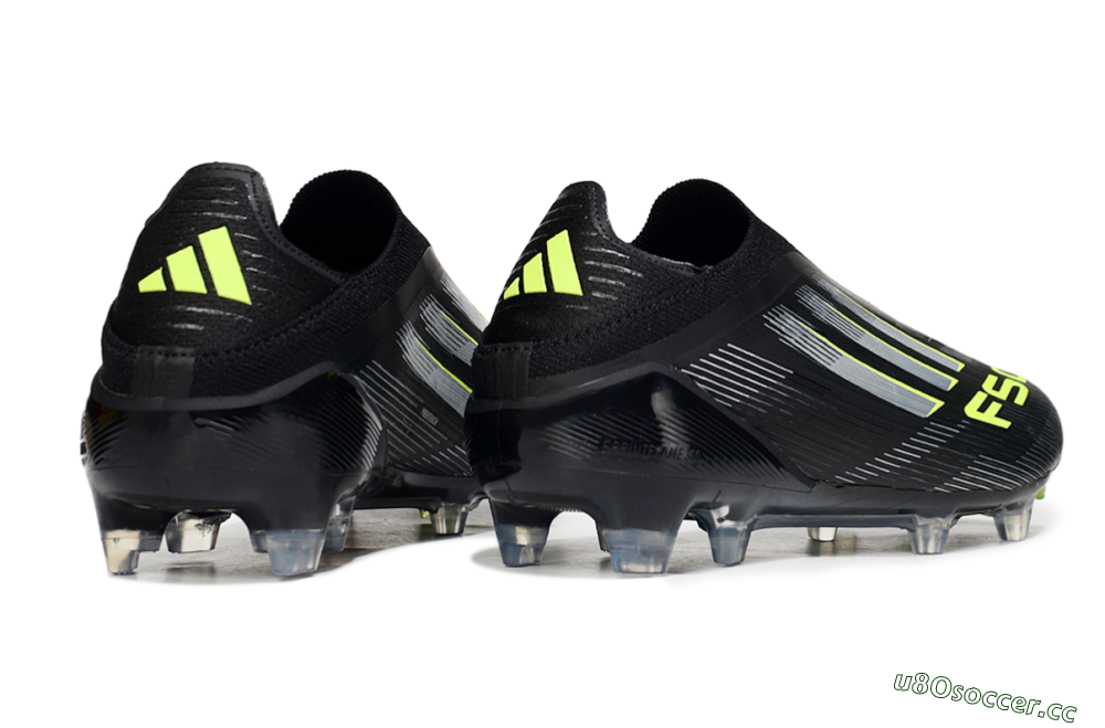 Men's Adidas F50 Elite Laceless FG Firm Ground Low-Tops Football Boots - Black/Silver/Yellow 6