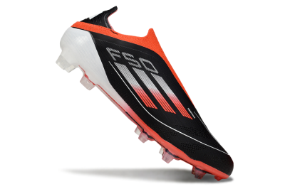 Men's Adidas F50 Elite Laceless FG Firm Ground Low-Tops Football Boots - Black/Red/White