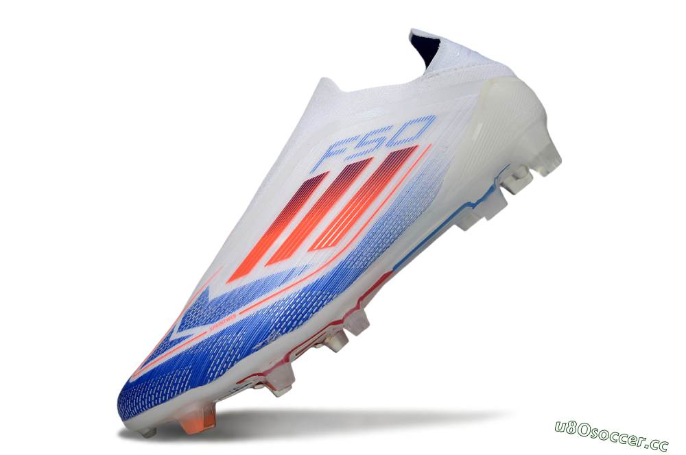 Men's Adidas F50 Elite Laceless FG Firm Ground Low-Tops Football Boots - White/Blue/Red 5