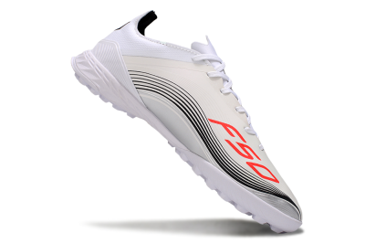 Men's Adidas F50 Elite TF Artificial Turf Low-Tops Football Shoes - Beige/Red/Black