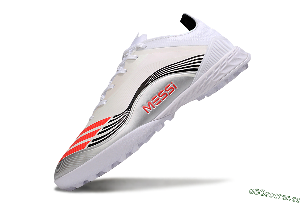 Men's Adidas F50 Elite TF Artificial Turf Low-Tops Football Shoes - Beige/Red/Black 5