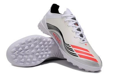 Men's Adidas F50 Elite TF Artificial Turf Low-Tops Football Shoes - Beige/Red/Black