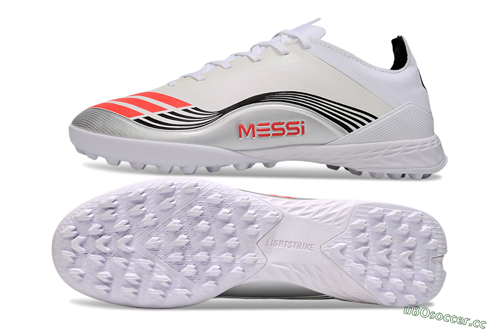 Men's Adidas F50 Elite TF Artificial Turf Low-Tops Football Shoes - Beige/Red/Black 1