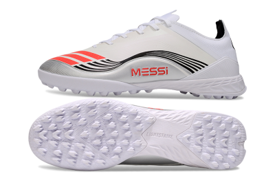 Men's Adidas F50 Elite TF Artificial Turf Low-Tops Football Shoes - Beige/Red/Black