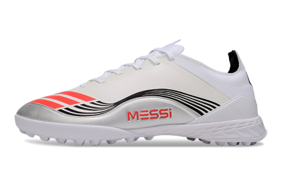 Men's Adidas F50 Elite TF Artificial Turf Low-Tops Football Shoes - Beige/Red/Black
