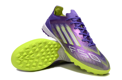 Men's Adidas F50 Elite TF Artificial Turf Low-Tops Football Shoes - Purple/Yellow/White