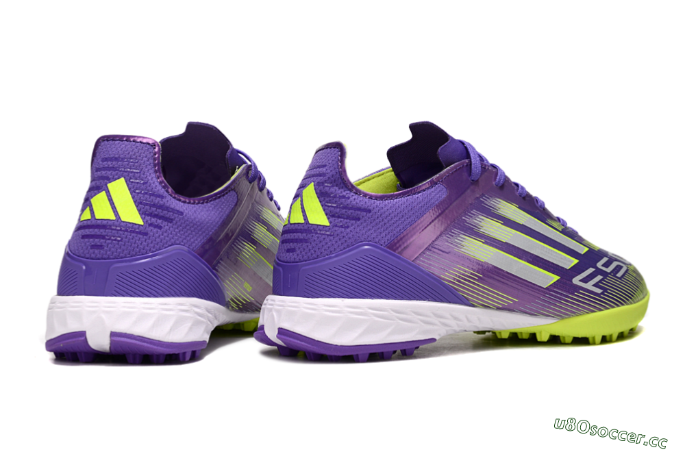 Men's Adidas F50 Elite TF Artificial Turf Low-Tops Football Shoes - Purple/Yellow/White 6