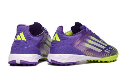 Men's Adidas F50 Elite TF Artificial Turf Low-Tops Football Shoes - Purple/Yellow/White