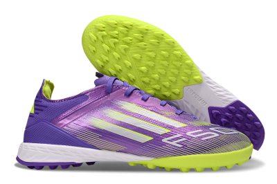 Men's Adidas F50 Elite TF Artificial Turf Low-Tops Football Shoes - Purple/Yellow/White