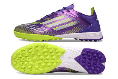 Men's Adidas F50 Elite TF Artificial Turf Low-Tops Football Shoes - Purple/Yellow/White