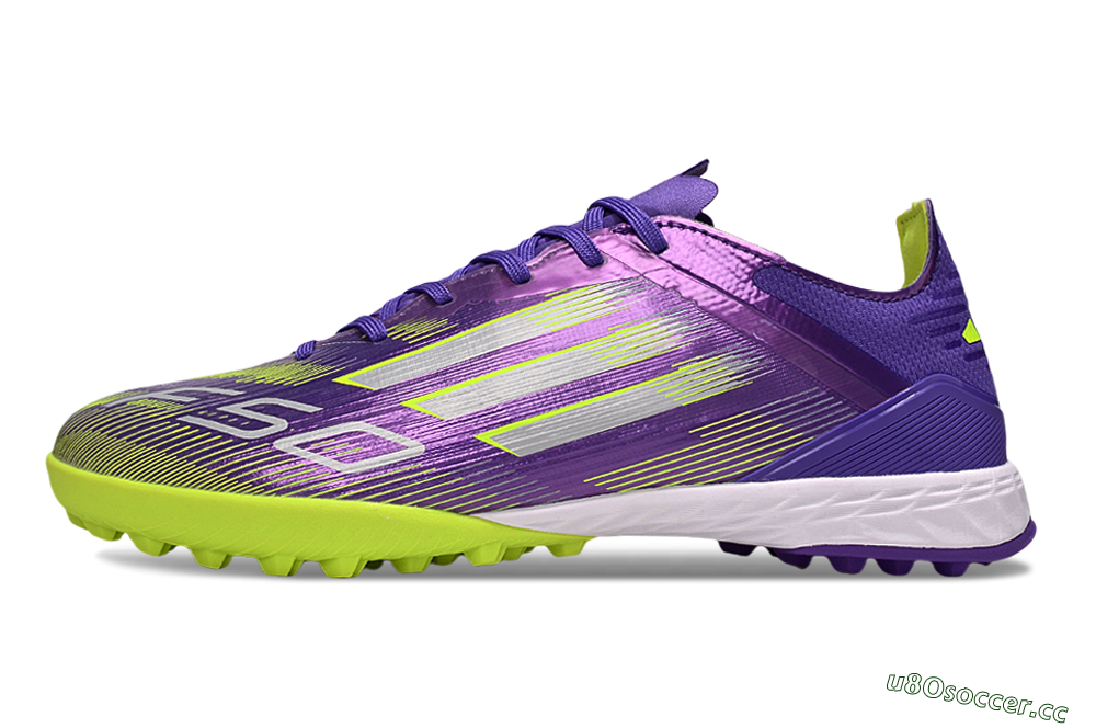 Men's Adidas F50 Elite TF Artificial Turf Low-Tops Football Shoes - Purple/Yellow/White 0