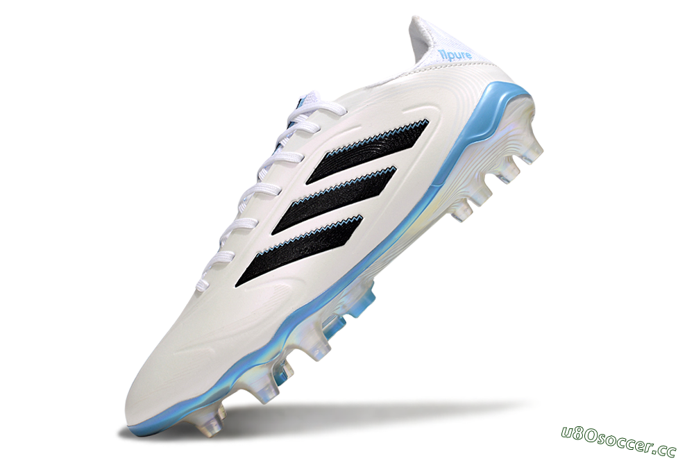 Men's Adidas Copa Pure 3 Elite FG Firm Ground Low-Tops Football Boots - Beige/Black/Blue 5
