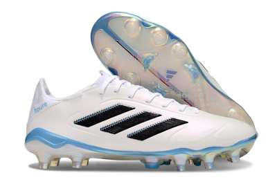 Men's Adidas Copa Pure 3 Elite FG Firm Ground Low-Tops Football Boots - Beige/Black/Blue