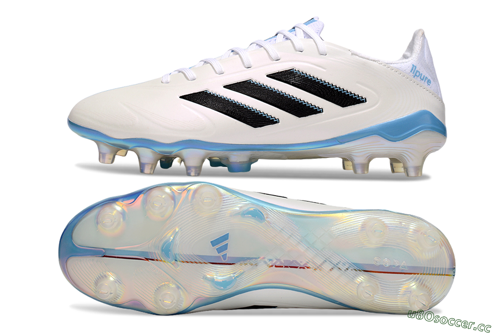 Men's Adidas Copa Pure 3 Elite FG Firm Ground Low-Tops Football Boots - Beige/Black/Blue 1