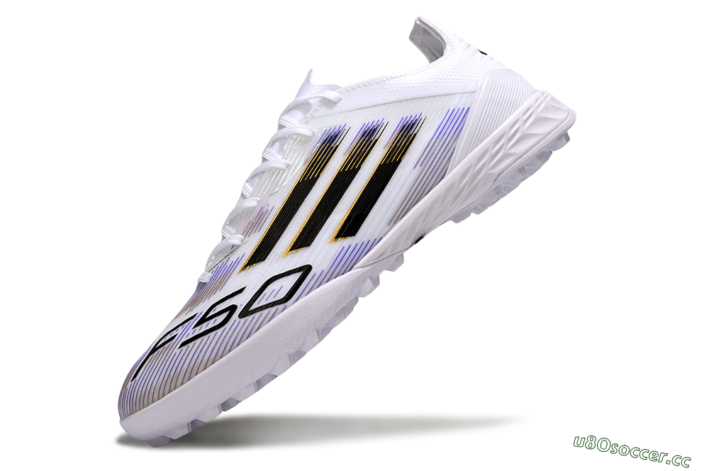 Men's Adidas F50 Elite TF Artificial Turf Low-Tops Football Shoes - White/Blue/Black 5
