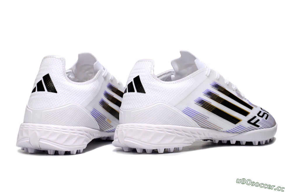 Men's Adidas F50 Elite TF Artificial Turf Low-Tops Football Shoes - White/Blue/Black 6