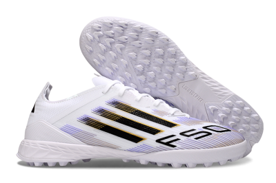 Men's Adidas F50 Elite TF Artificial Turf Low-Tops Football Shoes - White/Blue/Black