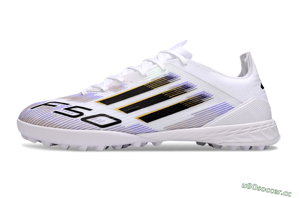 Men's Adidas F50 Elite TF Artificial Turf Low-Tops Football Shoes - White/Blue/Black 0