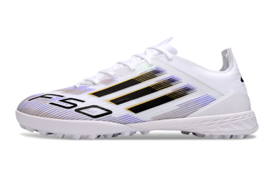 Men's Adidas F50 Elite TF Artificial Turf Low-Tops Football Shoes - White/Blue/Black
