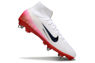 Men's Nike Air Zoom Mercurial Superfly 10 Elite SG Soft Ground High-Tops Football Boots - White/Black/Red