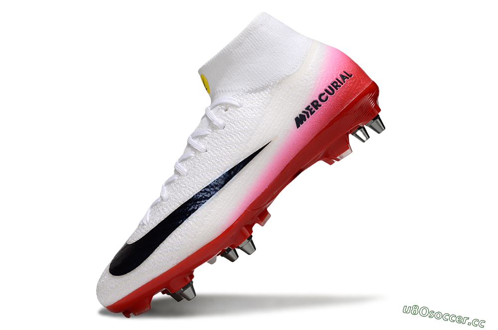 Men's Nike Air Zoom Mercurial Superfly 10 Elite SG Soft Ground High-Tops Football Boots - White/Black/Red 5