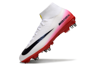 Men's Nike Air Zoom Mercurial Superfly 10 Elite SG Soft Ground High-Tops Football Boots - White/Black/Red