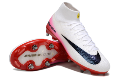 Men's Nike Air Zoom Mercurial Superfly 10 Elite SG Soft Ground High-Tops Football Boots - White/Black/Red