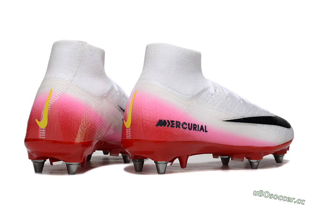 Men's Nike Air Zoom Mercurial Superfly 10 Elite SG Soft Ground High-Tops Football Boots - White/Black/Red 6