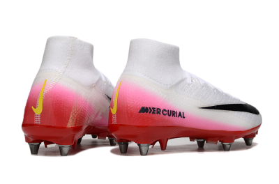 Men's Nike Air Zoom Mercurial Superfly 10 Elite SG Soft Ground High-Tops Football Boots - White/Black/Red
