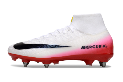 Men's Nike Air Zoom Mercurial Superfly 10 Elite SG Soft Ground High-Tops Football Boots - White/Black/Red