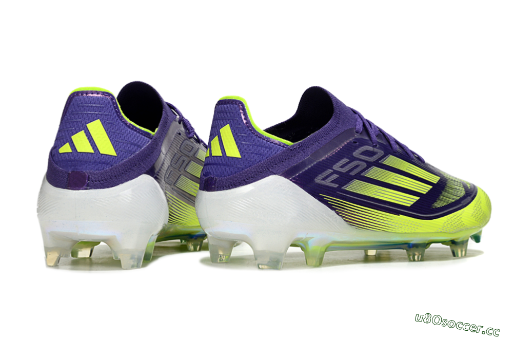 Men's Adidas F50 Elite FG Firm Ground Low-Tops Football Boots - Purple/Yellow/White 6