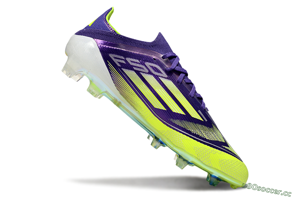 Men's Adidas F50 Elite FG Firm Ground Low-Tops Football Boots - Purple/Yellow/White 4