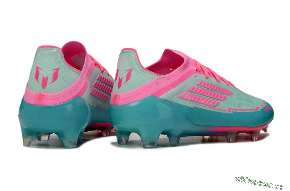 Men's Messi x Adidas F50 Elite FG Firm Ground Low-Tops Football Boots - Jade/Pink/Blue 6