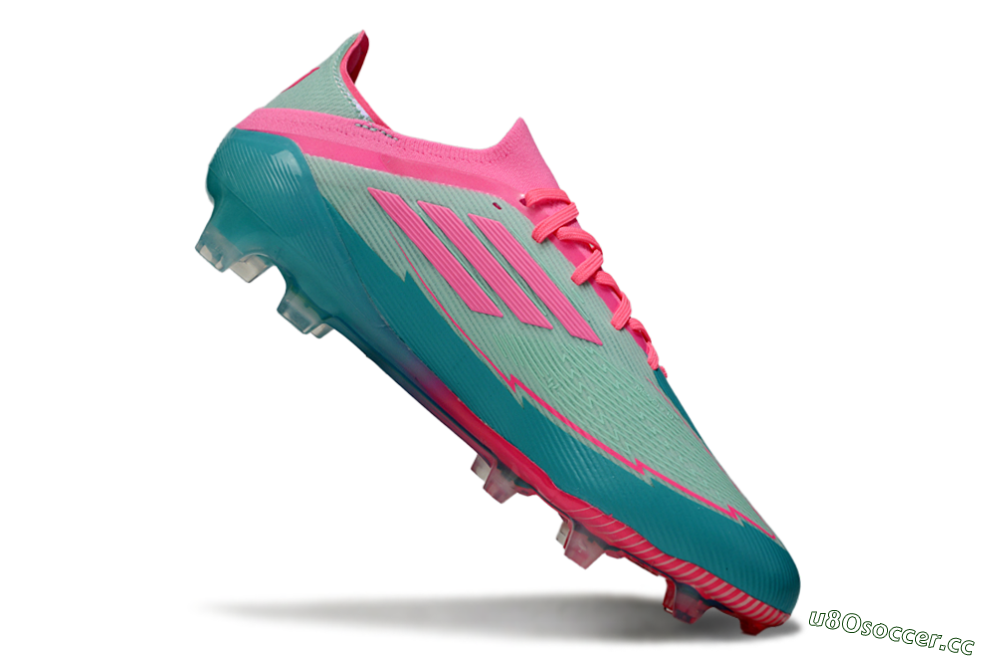Men's Messi x Adidas F50 Elite FG Firm Ground Low-Tops Football Boots - Jade/Pink/Blue 4