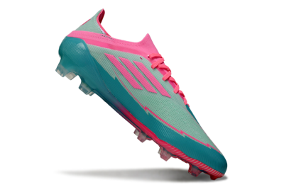 Men's Messi x Adidas F50 Elite FG Firm Ground Low-Tops Football Boots - Jade/Pink/Blue